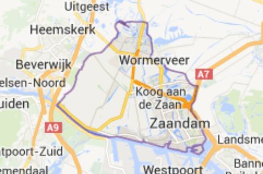 Gemeente Zaanstad - kaartje